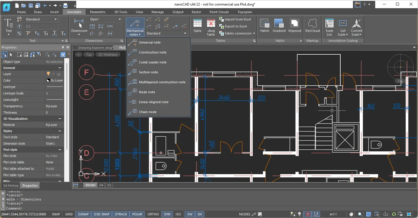 screenshot of NanoCAD Pro 3D